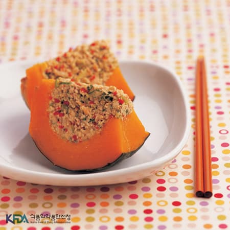 단호박 새우찜 완성 사진