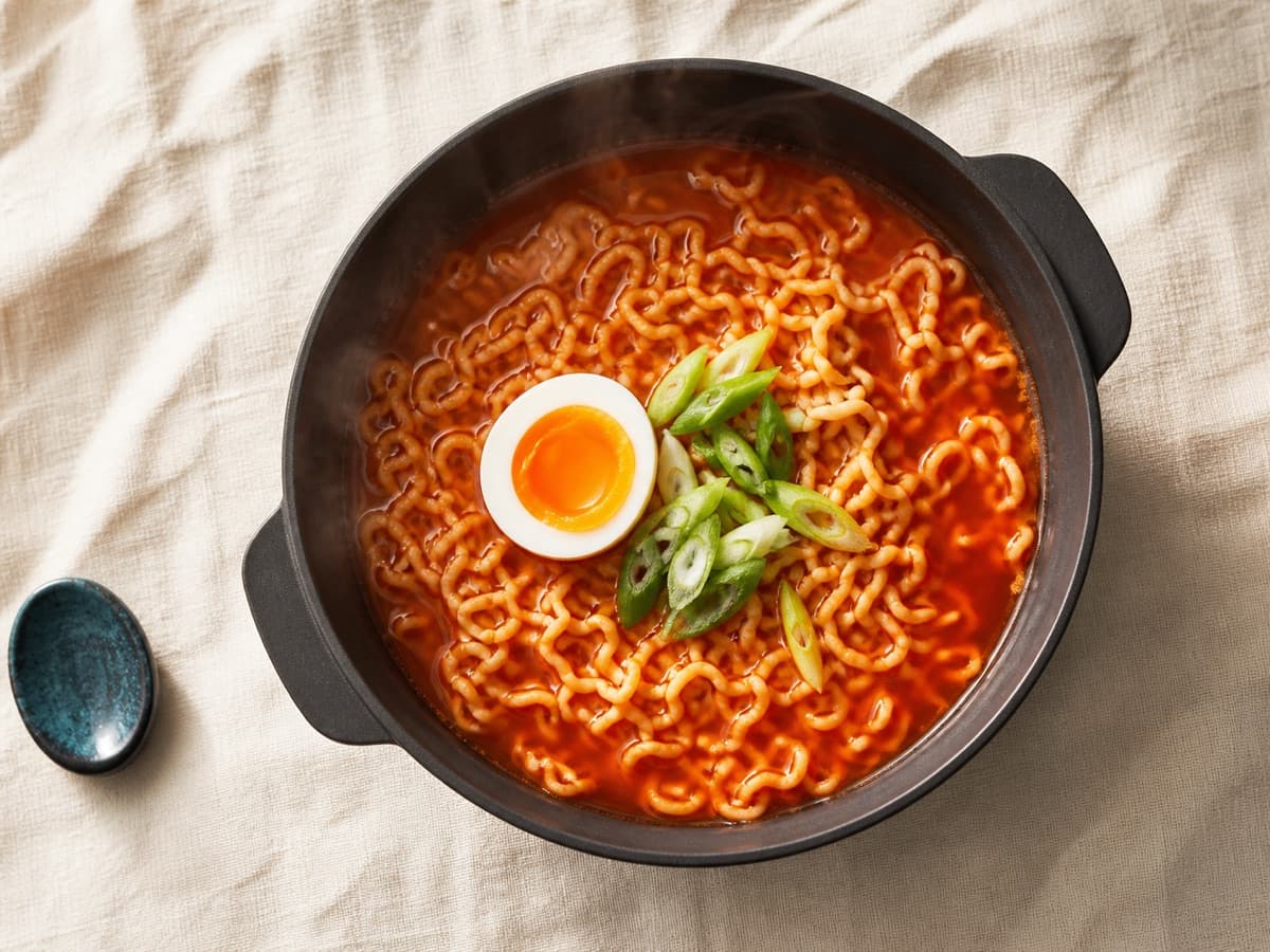 라면 완성 사진