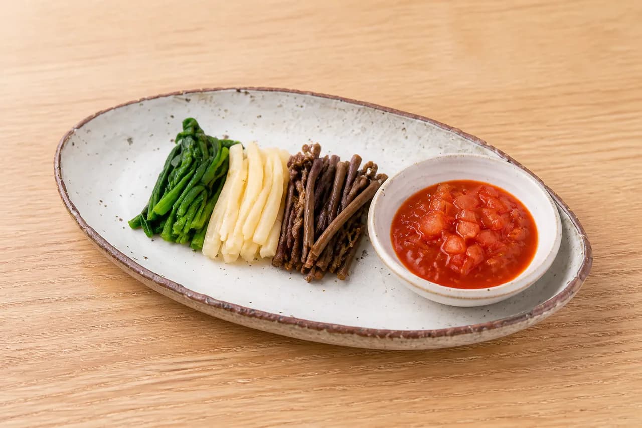 삼색나물, 토마토양념장 완성 사진