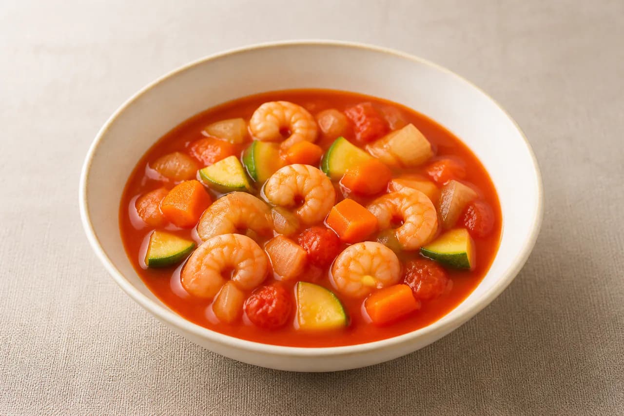 새우살토마토스튜 완성 사진