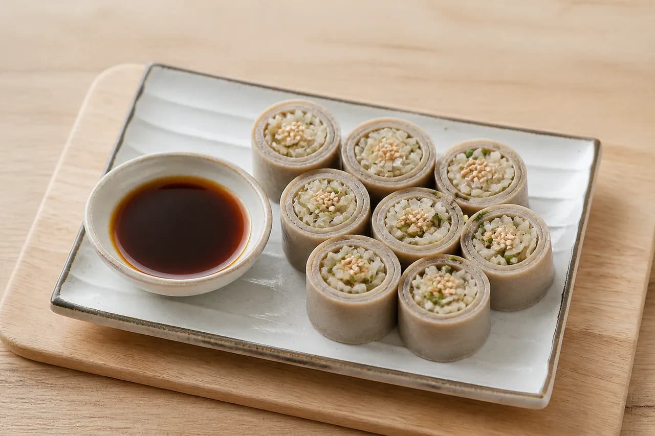 제주도 빙떡, 귤간장소스 완성 사진