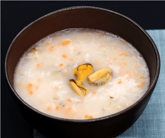 홍합죽 완성 사진